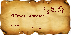 Árvai Szabolcs névjegykártya
